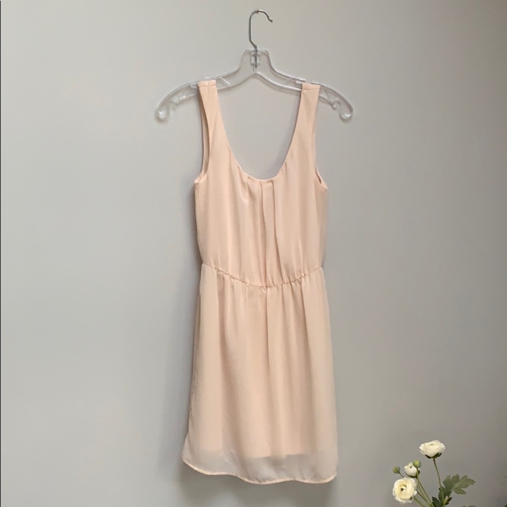 Blush pink chiffon dress